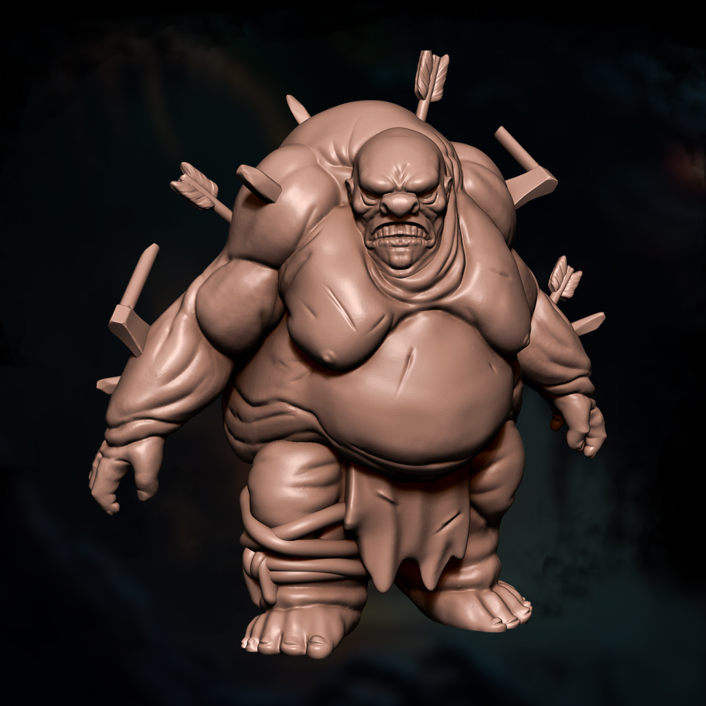 Glutton Giant | Bloated Huge Giant | Crushing Belly Giant | DnD 5e STL Miniature | 32mm Resin